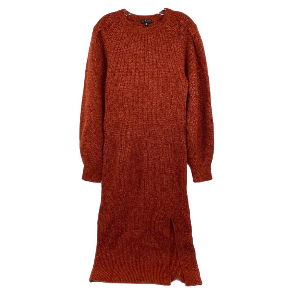 rag & bone Orange Liana Puff Sleeve Midi Sweater Dress | Size M